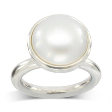 Large pearl stacking ring