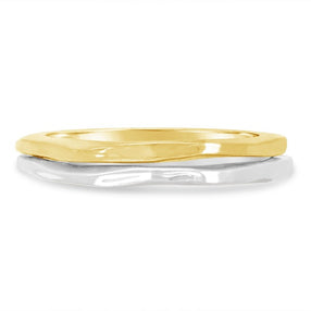 2mm 18ct Gold Hammered Ring With 2mm Hammered Ring