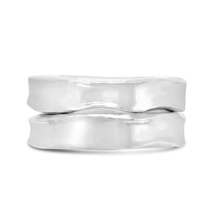 5mm side hammered wedding rings