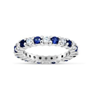 14000050 sapphire and diamond claw set eternity ring