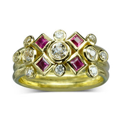 Christmas Jewellery Commissions Reusing Gemstones: rubies and diamonds
