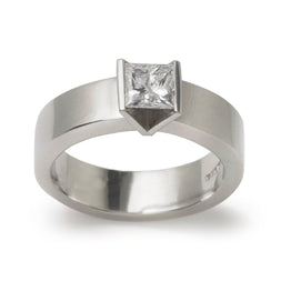 1ct Princess Cut Diamond & Platinum Ring