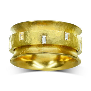 unusual spinning 22ct gold diamond eternity ring