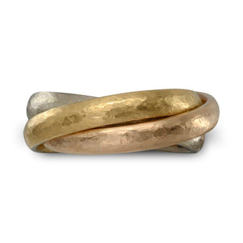 russian wedding ring three colour gold