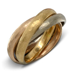 three colour gold russian wedding ring handmade