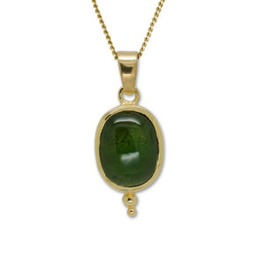 Green Tourmaline Cabochon Pendant