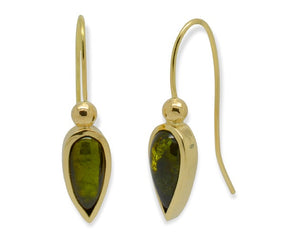 Tourmaline Earrings !8ct gold teardrop shape