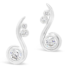 Spiral diamond earrings