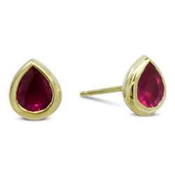 gold ruby teardrop earrings