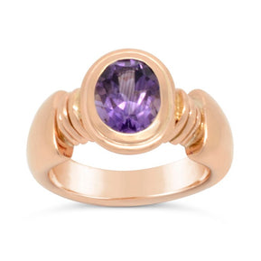 Roman Ring 18ct Gold and Amethyst