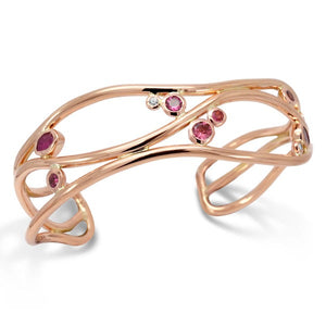 95000083-Wave-cuff-rose-gold-with-rough-ruby-pink-tourmaline-and-diamonds