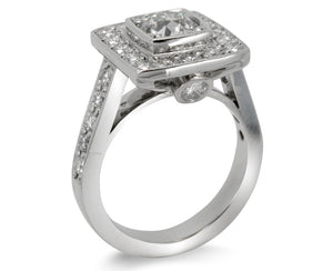 Platinum and diamond cluster ring