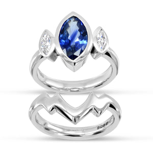 Sapphire Trilogy Engagement Ring