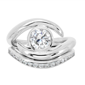 Engagement Ring & Diamond Fitted Band Set 1.5ct Diamond