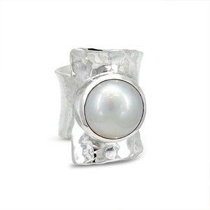 mabe pearl ring in silver