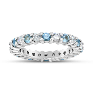 Aquamarine Diamond Platinum Claw Set Ring