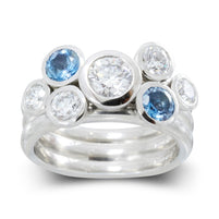 Aquamarine Diamond Stacking Ring