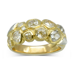 Unusual Gold Eternity Rings with old cut diamonds