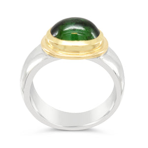 Tourmaline Ring in silver and 18ct yellow gold