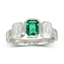 Emerald Diamond Trilogy Ring