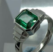 Emerald art deco ring