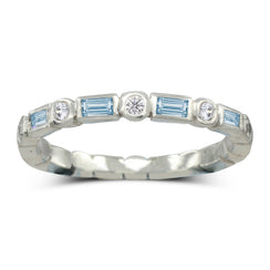 Aquamarine Diamond Eternity Ring
