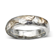 Gold Silver Hammered Ring