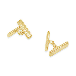 hammered gold bar cufflinks