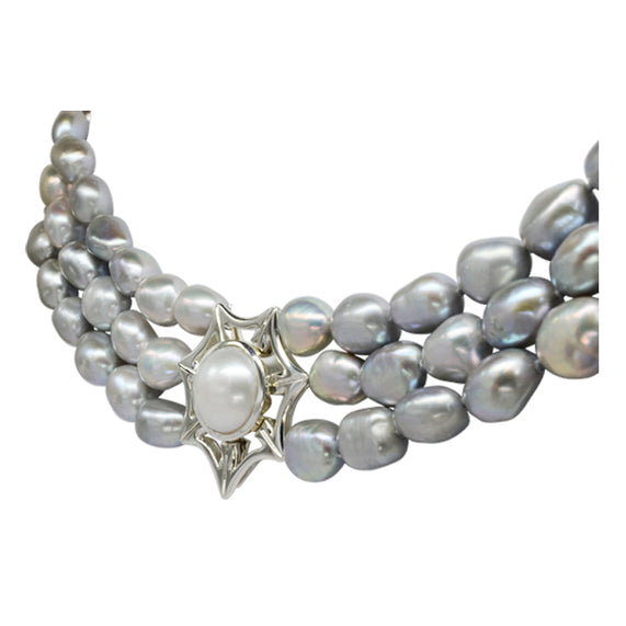 Magnetic Triple Strand Pearl Catch