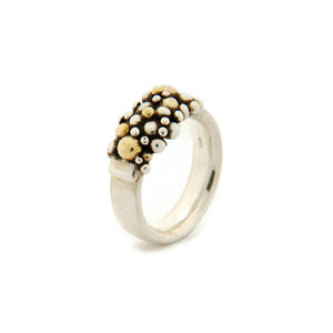 Silver and Gold Molecule Ring by Kat Zahran