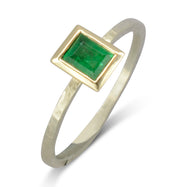 Large Emerald Stacking Ring