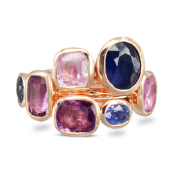 Alternative Sapphire Birthstone Jewellery Multi Coloured Sapphire Stacking Rings