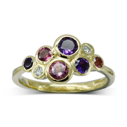 colourful gold cluster ring