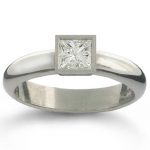 Princess cut solitaire diamond engagement ring