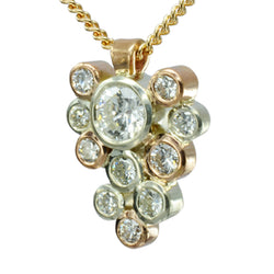 Rose gold Diamond Bubbles wedding pendant