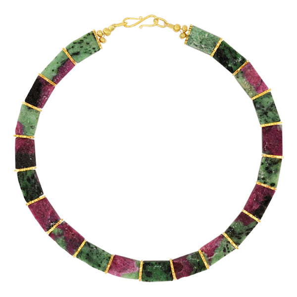 Ruby Zoisite Collar Necklace