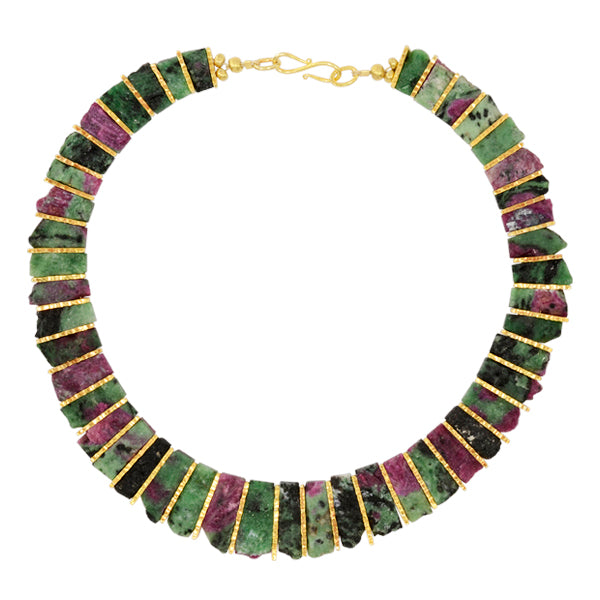 Ruby Zoisite Tab necklace