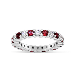 Ruby and Diamond Claw Set Eternity Ring