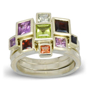 Bespoke Square Gems Stacking Ring