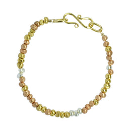 Three Colour Gold Nugget Bracelet Sussex