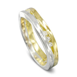 Non-traditional Eternity Rings: Two colour gold and diamond