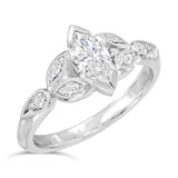 Vintage diamond marquise engagement ring