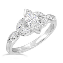 Vintage marquise diamond engagement ring
