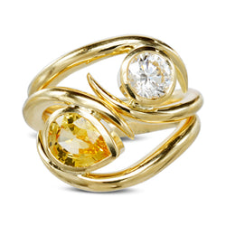 Yellow sapphire spiky rings