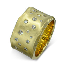 unusual wide gold eternity ring