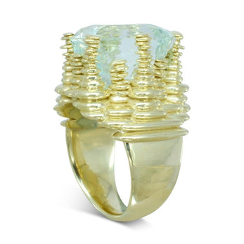 Aquamarine Pebble cairn Dress ring