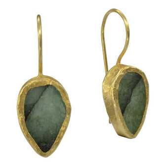 emerald earrings rough brazilian