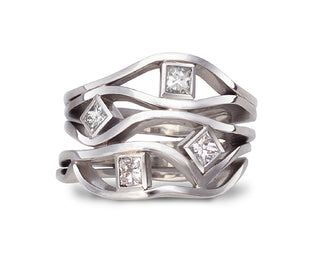 creative design unusual princess cut diamond ring