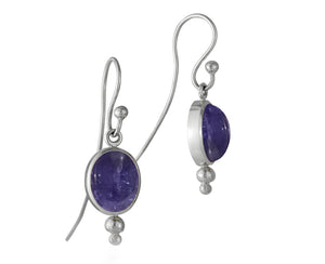 end_silver and tanzanite earrings