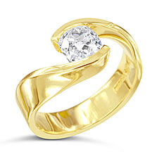 Diamond free form engagement ring